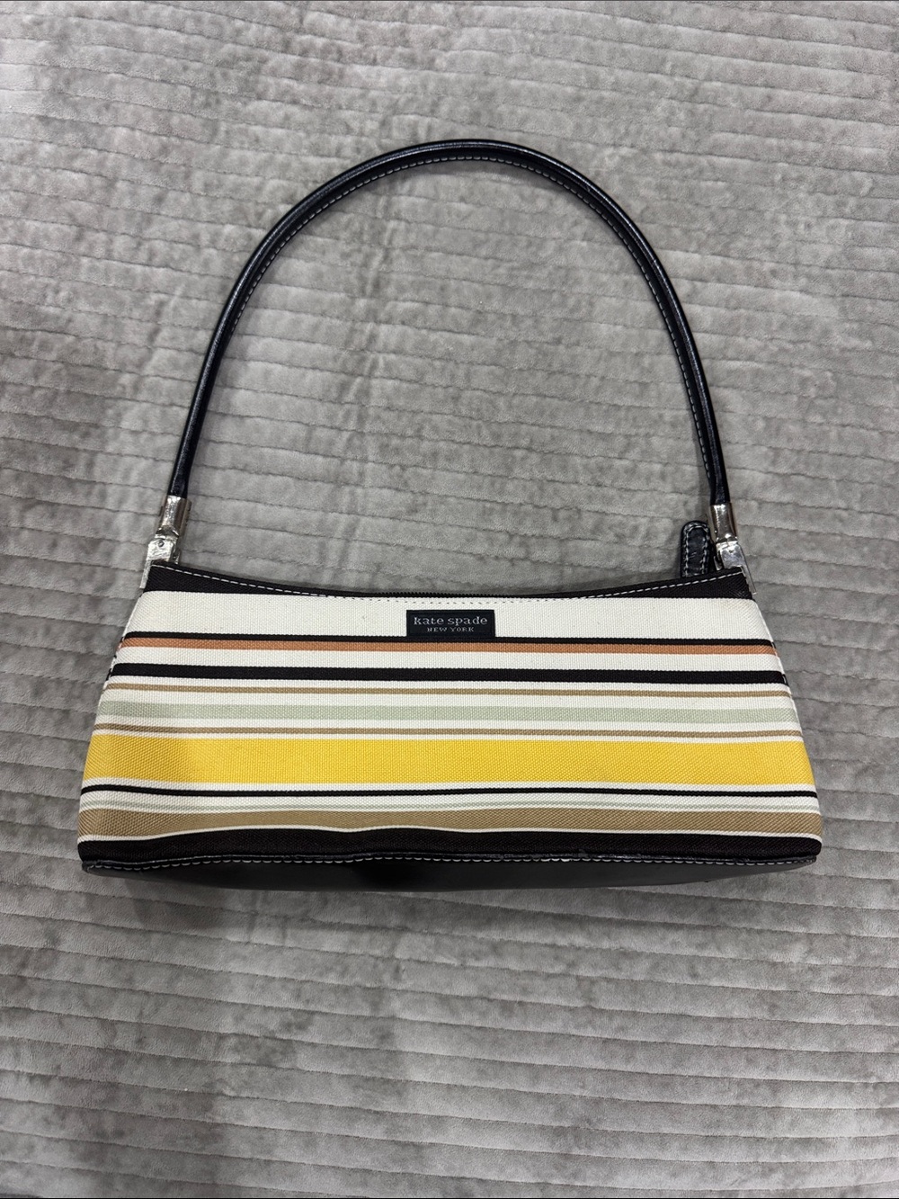 kate spade Striped Yellow and Brown Shoulder Bag